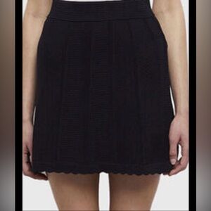 BNWT The Kooples Black Pointelle Knitwear Skirt, size Medium $165